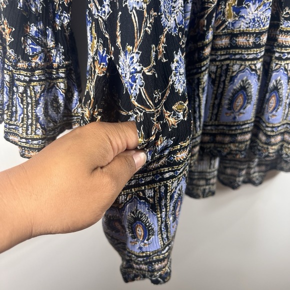 Free People Moonlight Dance Tunic Top Floral Boho Oversized Babydoll Pockets S - Picture 9 of 16